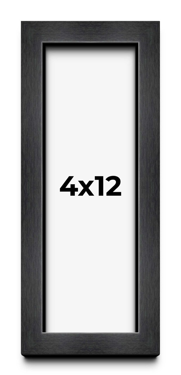 Panoramic Shadow Box 1" Depth Grey Picture Frame - UV Acrylic, Backing, Hanging Hardware